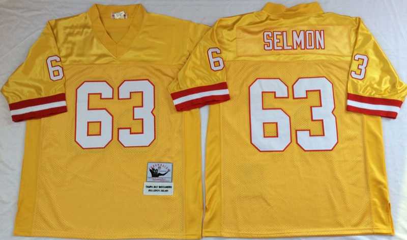 Buccaneers 63 Lee Roy Selmon Yellow M&N Throwback Jersey->nfl m&n throwback->NFL Jersey